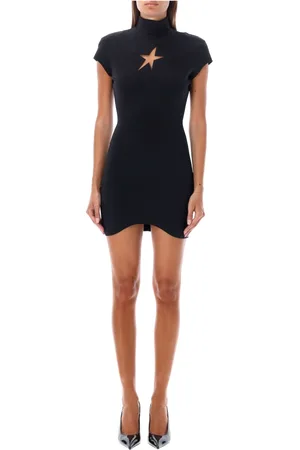 MUGLER Kjole, Dame, Sort, M, Sort stjerne mini kjole Aw24