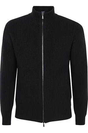 DRUMOHR Sweathshirts & Hoodies, Herre, Blå, L, Uld, Blå Navy Half Zip Pullover