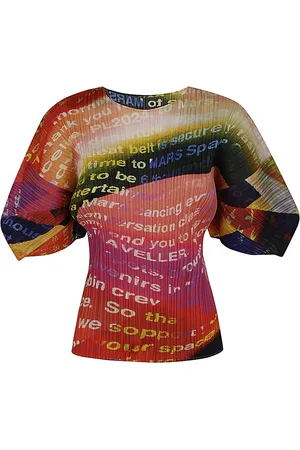 Issey Miyake Bluser & Skjorter, Dame, Flerfarvet, 2XL, Uld, Sunset Orange Voyager Skjorte