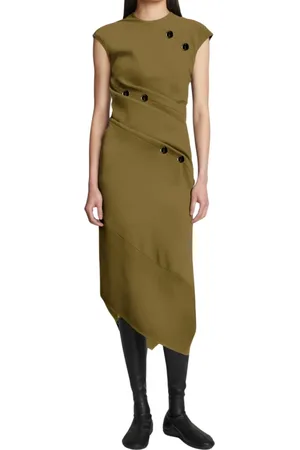 Proenza Schouler Kjole, Dame, Grøn, 2XS, Spiral Crepe Kjole