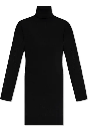 Moschino Kjole, Dame, Sort, XS, Uld, Kjole med logo