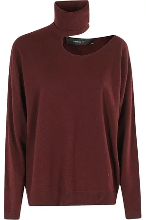 FEDERICA TOSI Strik, Dame, Rød, S, Uld, Elegant Cut Out Top