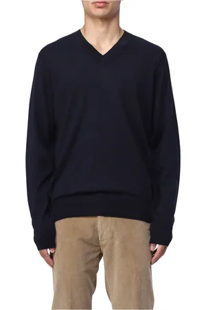 Paolo Pecora Strik, Herre, Blå, M, Uld, Stilfuldt Strikvarer Sweater Kollektion