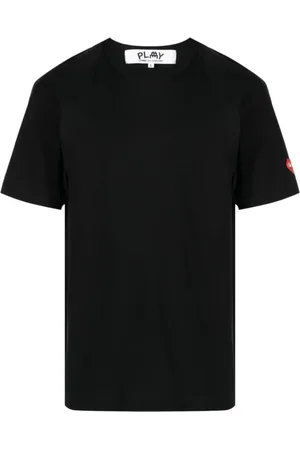 Comme des Garçons Top, Herre, Sort, S, Bomuld, Logo Patch T-Shirt Sort Kortærmet