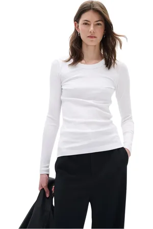 INWEAR Top, Dame, Hvid, S, Bomuld, Hvid Langærmet T-shirt