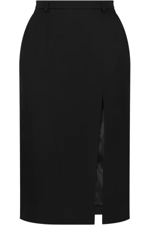 Dolce & Gabbana Nederdel, Dame, Sort, XS, Uld, Sort Uld Silke Nederdel Sideslid