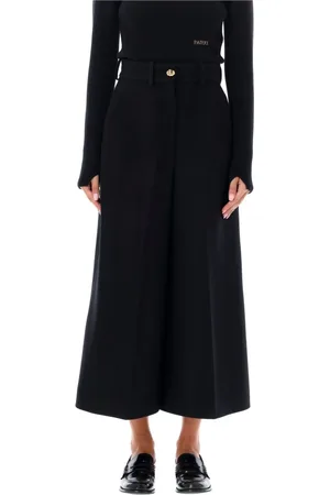 Patou Bukser, Dame, Sort, S, Denim, Højtaljede Sorte Denim Bred Ben Bukser