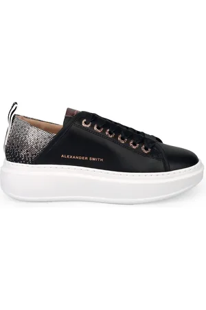 Alexander Smith Sko, Dame, Sort, 36 EU, Læder, Wembley Sort Læder Sneakers