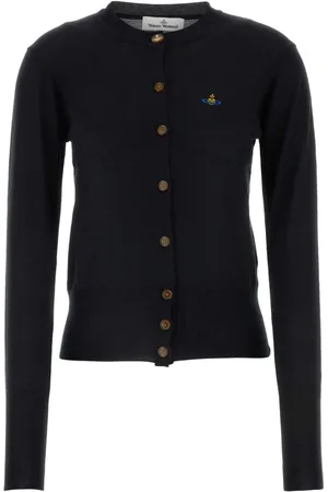 Vivienne Westwood Strik, Dame, Sort, 2XS, Uld, Sort Uld Cardigan