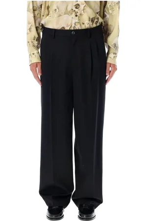 MAGLIANO Bukser, Herre, Sort, XL, Uld, Sort Uld Wide-Leg Bukser