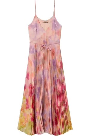 Twin-Set Kjole, Dame, Flerfarvet, XS, Polyester, Elegant Midi Kjole