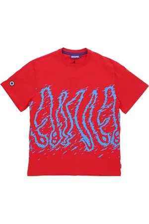 Octopus Top, Herre, Rød, L, Bomuld, Rød Herre Tee med Logo