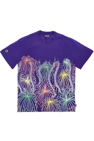 Octopus Top, Herre, Flerfarvet, L, Bomuld, Lilla fyrværkeri herre tee