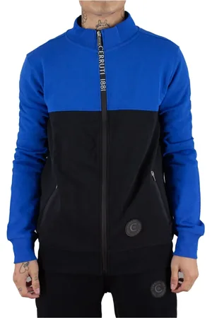Cerruti 1881 Sweathshirts & Hoodies, Herre, Blå, S, Bomuld, Blå Zip Sweatshirt - Argeles
