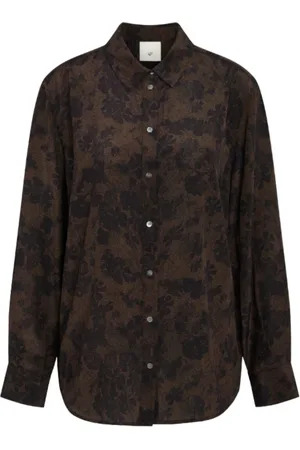 Heartmade Bluser & Skjorter, Dame, Brun, S, Silkeskjorte Brun Elegant Stil