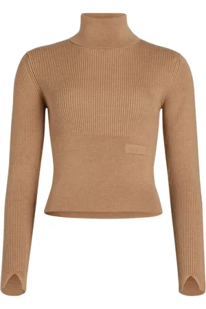 Patou Strik, Dame, , L, Uld, Sweater med Appliqué Logo