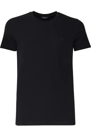 Dondup Top, Herre, Sort, XL, Bomuld, Sort bomulds T-shirt med logo