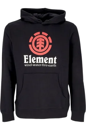 Element Sweathshirts & Hoodies, Herre, Sort, XS, Bomuld, Sort Vertikal Hættetrøje med Kængurulomme