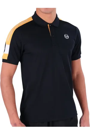 Sergio Tacchini Top, Herre, Sort, L, Polyester, Sort Polo Sport Logo Cross Skjorte