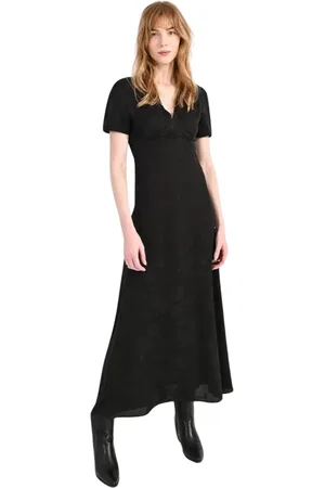 Molly Bracken Kjole, Dame, Sort, S, Polyester, Tone-i-tone lang kjole - Sort