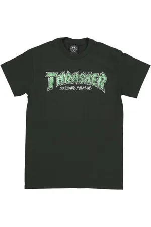 Thrasher Top, unisex, Grøn, XL, Bomuld, Grøn Herre T-shirt Kort Ærme