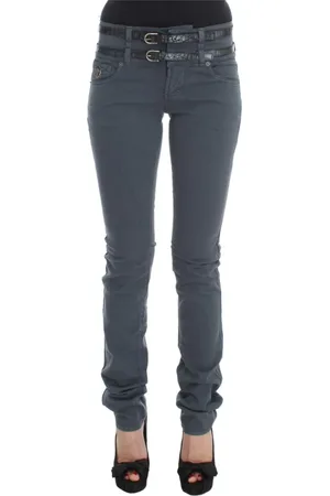 John Galliano Jeans, Dame, Blå, W26, Bomuld, Slim Fit Blå Jeans Produceret i Italien