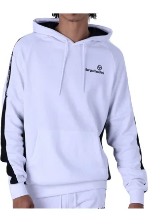 Sergio Tacchini Sweathshirts & Hoodies, Herre, Hvid, M, Uld, Logo Band Hættetrøje - Hvid