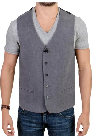 Costume National Jakke, Herre, Grå, M, Bomuld, Gr Casual Vest Italiensk Elegance