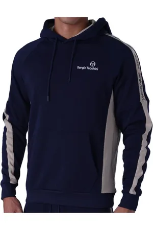 Sergio Tacchini Sweathshirts & Hoodies, Herre, Blå, XL, Uld, Blå Logo Hættetrøje - Sidebånd