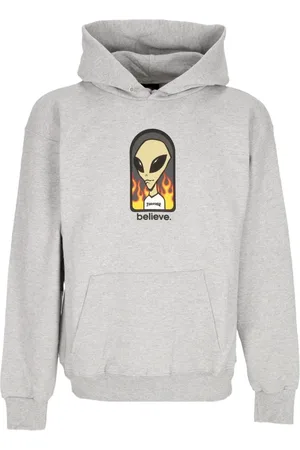 Thrasher Sweathshirts & Hoodies, Herre, Grå, S, Bomuld, Grå hættetrøje med tilpasset tryk