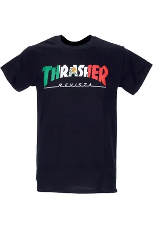 Thrasher Top, unisex, Sort, S, Bomuld, Sort Herre Tee med Tilpasset Logo