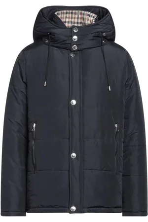 Aquascutum Jakke, Herre, Blå, M, Uld, Blå Jakke med Aftagelig Hætte