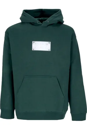 Huf Sweathshirts & Hoodies, Herre, Grøn, L, Bomuld, Grøn Hoodie med Kængurulomme
