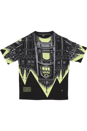DOLLY NOIRE Top, Herre, Flerfarvet, L, Bomuld, Milan Cathedral Print Tee Sort/Lime