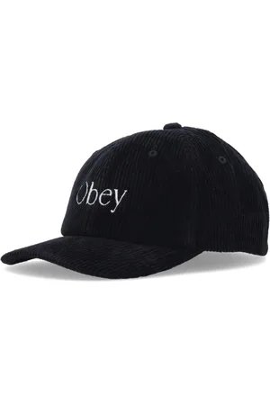 Obey Tilbehør, Herre, Sort, ONE SIZE, Bomuld, Velvet Curved Visor Strapback Cap Sort