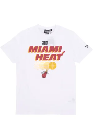 New Era Sport, Herre, Hvid, XS, Bomuld, Miami Heat NBA Grafisk Tee