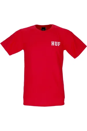 Huf Top, Herre, Rød, L, Bomuld, Klassisk Rød Herre T-shirt Kortærmet