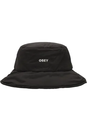 Obey Tilbehør, Herre, Sort, ONE SIZE, Polyester, Isoleret Sort Bucket Hat