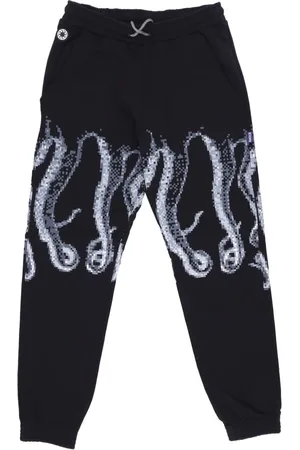 Octopus Bukser, Herre, Sort, M, Bomuld, Sorte Sweatpants med Kontur