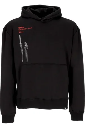 DOLLY NOIRE Sweathshirts & Hoodies, Herre, Sort, XL, Bomuld, Sort letvægts hættetrøje med kængurulomme
