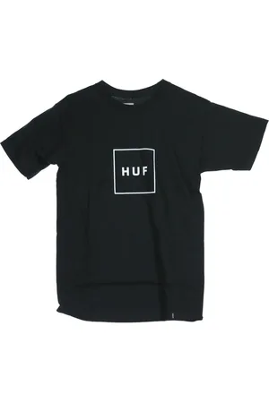 Huf Top, Herre, Sort, S, Bomuld, Sort Logo Herre T-shirt Kortærmet