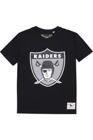 Mitchell & Ness Top, Herre, Sort, XL, Bomuld, Oakland Raiders Logo T-shirt Sort
