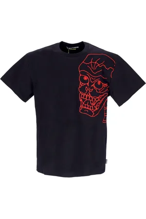 IUTER Top, Herre, Sort, XL, Bomuld, Skull Tee Sort/Rød Kortærmet