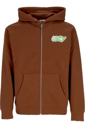 Obey Sweathshirts & Hoodies, Herre, Brun, XL, Bomuld, City Watch Dog Zip Hoodie