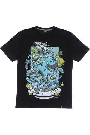 DOLLY NOIRE Top, Herre, Sort, L, Bomuld, Blækfisk Salat Herre T-shirt Sort