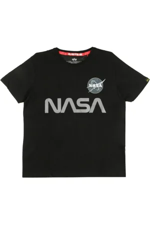 Alpha Industries Top, Herre, Sort, XL, Bomuld, Reflekterende Nasa Logo Sort T-shirt