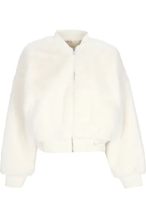 Nike Jakke, Dame, Hvid, M, Faux Fur, Vendbar Faux Fur Bomber Jakke