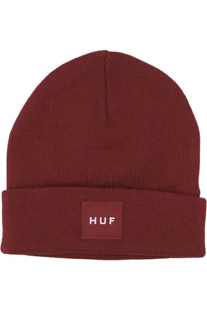 Huf Tilbehør, Herre, Brun, ONE SIZE, Uld, Ribbed Beanie Sæt Boks Bær