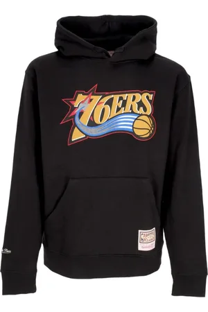 Mitchell & Ness Sweathshirts & Hoodies, Herre, Sort, L, Bomuld, Philadelphia 76ers Logo Hoodie Sort