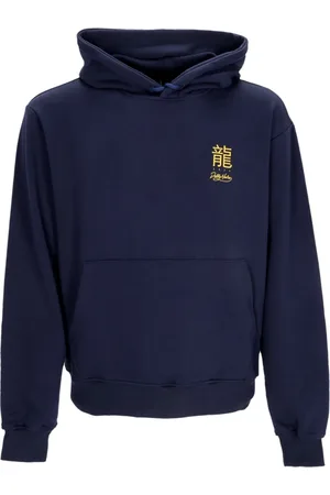 DOLLY NOIRE Sweathshirts & Hoodies, Herre, Blå, XL, Bomuld, Drage Letvægts Hættetrøje Navy